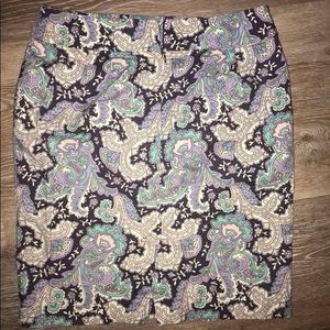 patterned pencil skirt